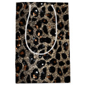 Sac Cadeau Moyen Luxury Glitter Brown Black Gold Leopard Pattern (Devant)