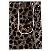 Sac Cadeau Moyen Luxury Glitter Brown Black Gold Leopard Pattern (Dos)