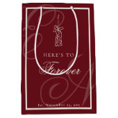 Sac Cadeau Moyen Luxury Old Money Monogram Calligraphy Wedding (Devant)