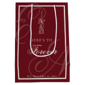 Sac Cadeau Moyen Luxury Old Money Monogram Calligraphy Wedding (Dos)