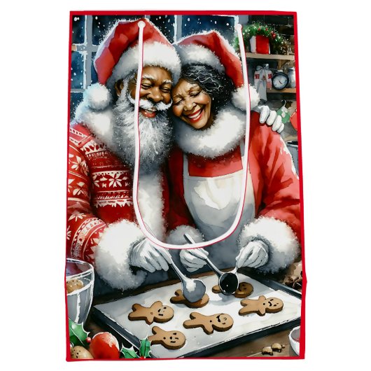 Sac Cadeau Moyen M. et Mme Clause Jolie Noël (Dos)