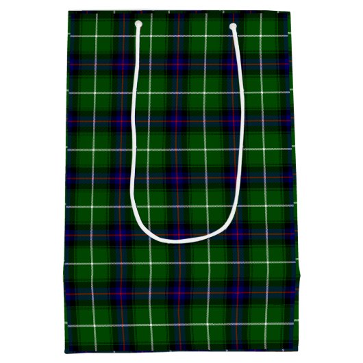 Sac Cadeau Moyen MacDonald tartan bleu vert plaid (Dos)