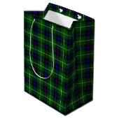Sac Cadeau Moyen MacDonald tartan bleu vert plaid (Dos Angle)