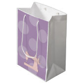 Sac Cadeau Moyen Machine à coudre, Aiguille, Épingles, Pois (Devant Angle)