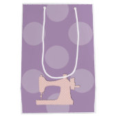 Sac Cadeau Moyen Machine à coudre, Aiguille, Épingles, Pois (Dos)