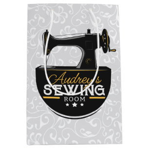 Sac Cadeau Moyen Machine à coudre ancienne AJOUTER NOM Couturière T