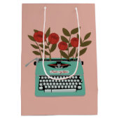 Sac Cadeau Moyen Machine à écrire à fleurs (Dos)