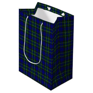 Sac Cadeau Moyen Macneil de Colonsay tartan bleu vert plaid
