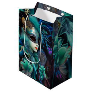 Sac Cadeau Moyen Madame Masquerade Turquoise