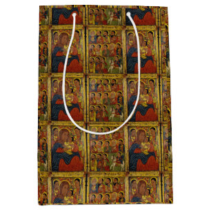 Sac Cadeau Moyen Madone noire éthiopienne et enfant avec saints
