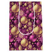 Sac Cadeau Moyen Magenta Gold Merry Motif #31 ID1009 (Dos)