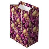 Sac Cadeau Moyen Magenta Gold Merry Motif #31 ID1009 (Dos Angle)