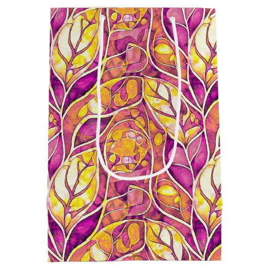 Sac Cadeau Moyen Magenta Gold Noël Joyeux Motif#21 ID1009 (Dos)