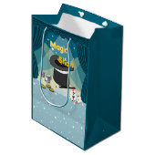 Sac Cadeau Moyen Magic Show Merci bleu (Devant Angle)