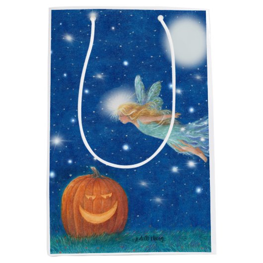 Sac Cadeau Moyen Magical Fairy and Jack O'Lantern Halloween party (Devant)