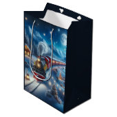Sac Cadeau Moyen Magical Snowy Christmas Train Winter Scene (Devant Angle)