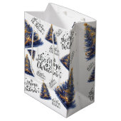 Sac Cadeau Moyen Magie des arbres de Noël (Devant Angle)