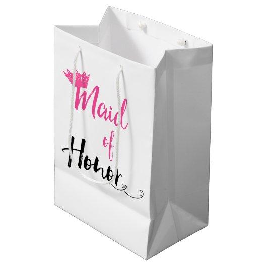 Sac Cadeau Moyen "Maid of Honor" (Devant Angle)