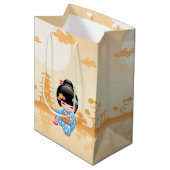 Sac Cadeau Moyen Maiko Kokeshi poupée mignonne japonais Geisha jaun (Devant Angle)