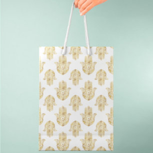 Sac Cadeau Moyen Main de tournesol or Hamsa