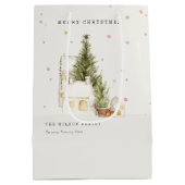 Sac Cadeau Moyen Maisons de neige blanches Joyeux voeux de Noël (Dos)