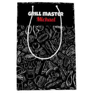 Sac Cadeau Moyen Maître du grill amateur de barbecue hommes papa ma