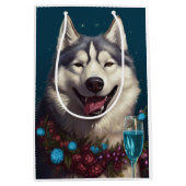 Sac Cadeau Moyen Malamute de l'Alaska Nouvel An (Devant)