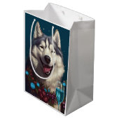 Sac Cadeau Moyen Malamute de l'Alaska Nouvel An (Dos Angle)