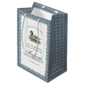 Sac Cadeau Moyen Mallard Duck Hunting Gingham Boy Birthday Favors (Devant Angle)