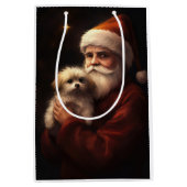 Sac Cadeau Moyen Maltais avec Noël Festif du Père Noël (Devant)