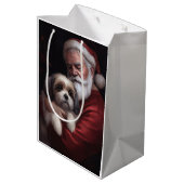 Sac Cadeau Moyen Malti Tzu Avec Noël Festif Du Père Noël (Dos Angle)