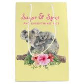 Sac Cadeau Moyen Maman & Bébé Koala Ours Baby shower d'aquarelle mi (Devant)