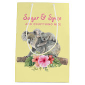 Sac Cadeau Moyen Maman & Bébé Koala Ours Baby shower d'aquarelle mi (Dos)