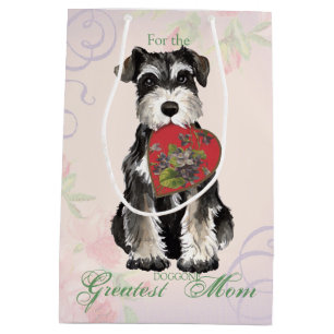 Sac Cadeau Moyen Maman de coeur de Schnauzer miniature