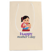 Sac Cadeau Moyen Maman et bébé, jour de mère heureuse (Devant)