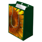 Sac Cadeau Moyen Mammouth jaune géant Tournesol et abeille (Dos Angle)