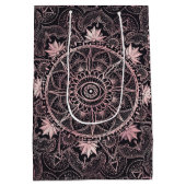Sac Cadeau Moyen Mandala de l'oeil rose noir (Dos)