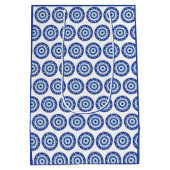 Sac Cadeau Moyen Mandala Grec Mal Eye Motif Bleu Blanc (Dos)