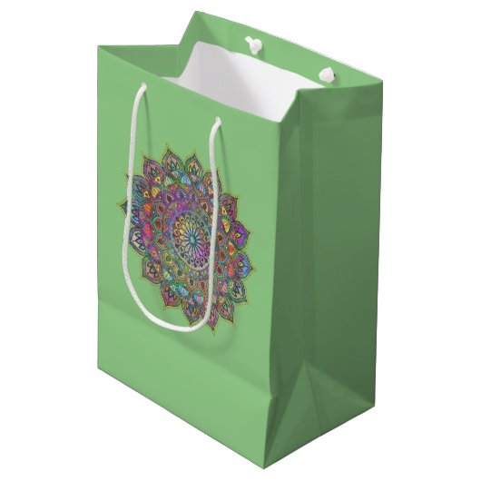 Sac Cadeau Moyen Mandala Inde Style 1 (Devant Angle)