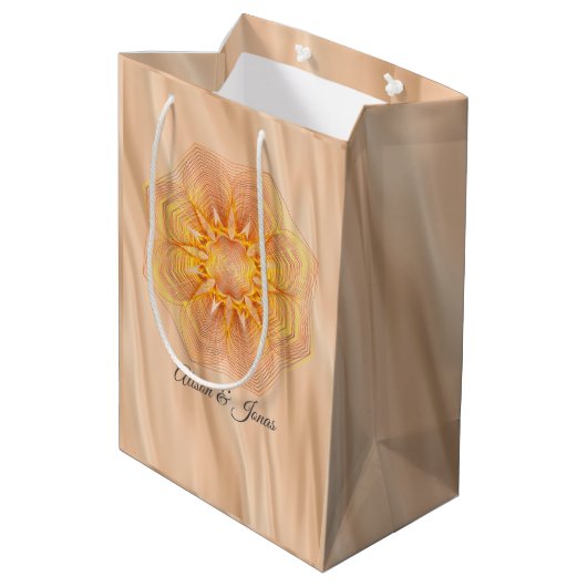 Sac Cadeau Moyen Mandela Florale Jaune Et Orange (Dos Angle)