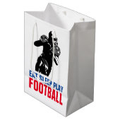 Sac Cadeau Moyen Mangez le sommeil Jouer Black & White Football Pop (Devant Angle)