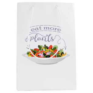 Sac Cadeau Moyen Mangez plus de plantes frais motivation salade let