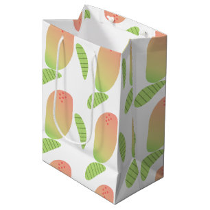Sac Cadeau Moyen Mangue tropicale fruit vert orange