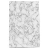 Sac Cadeau Moyen Marbre blanc gris marbré Arrière - plan Motif en p (Devant)