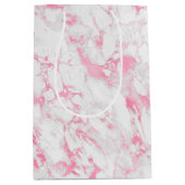 Sac Cadeau Moyen Marbre blanc rose (Devant)