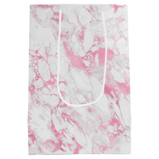 Sac Cadeau Moyen Marbre blanc rose (Dos)