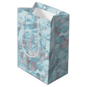 Sac Cadeau Moyen Marbre bleu Aqua Silver (Dos Angle)