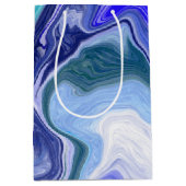 Sac Cadeau Moyen Marbre bleu et blanc    (Devant)