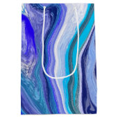 Sac Cadeau Moyen Marbre bleu et blanc    (Dos)