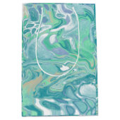 Sac Cadeau Moyen Marbre bleu turquoise (Devant)